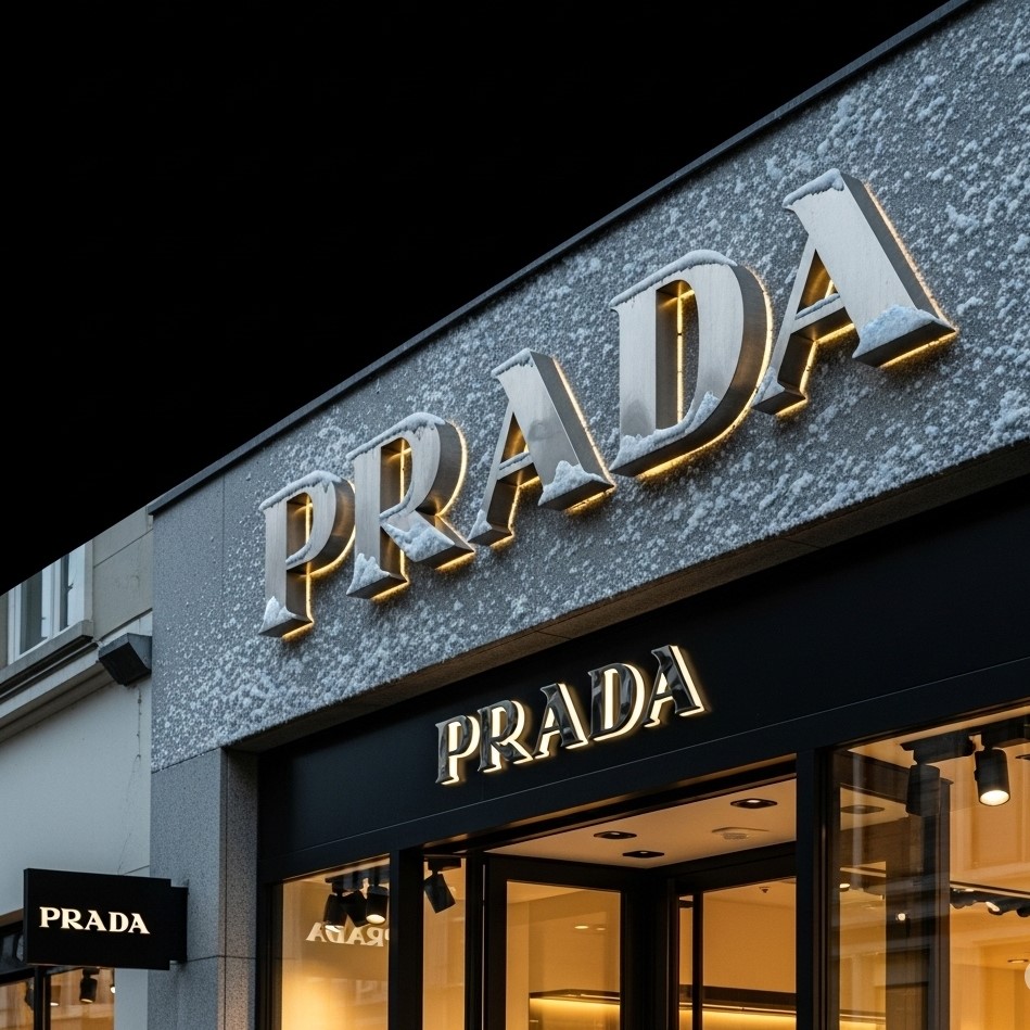 Prada isikli kutu harf tabela modeli