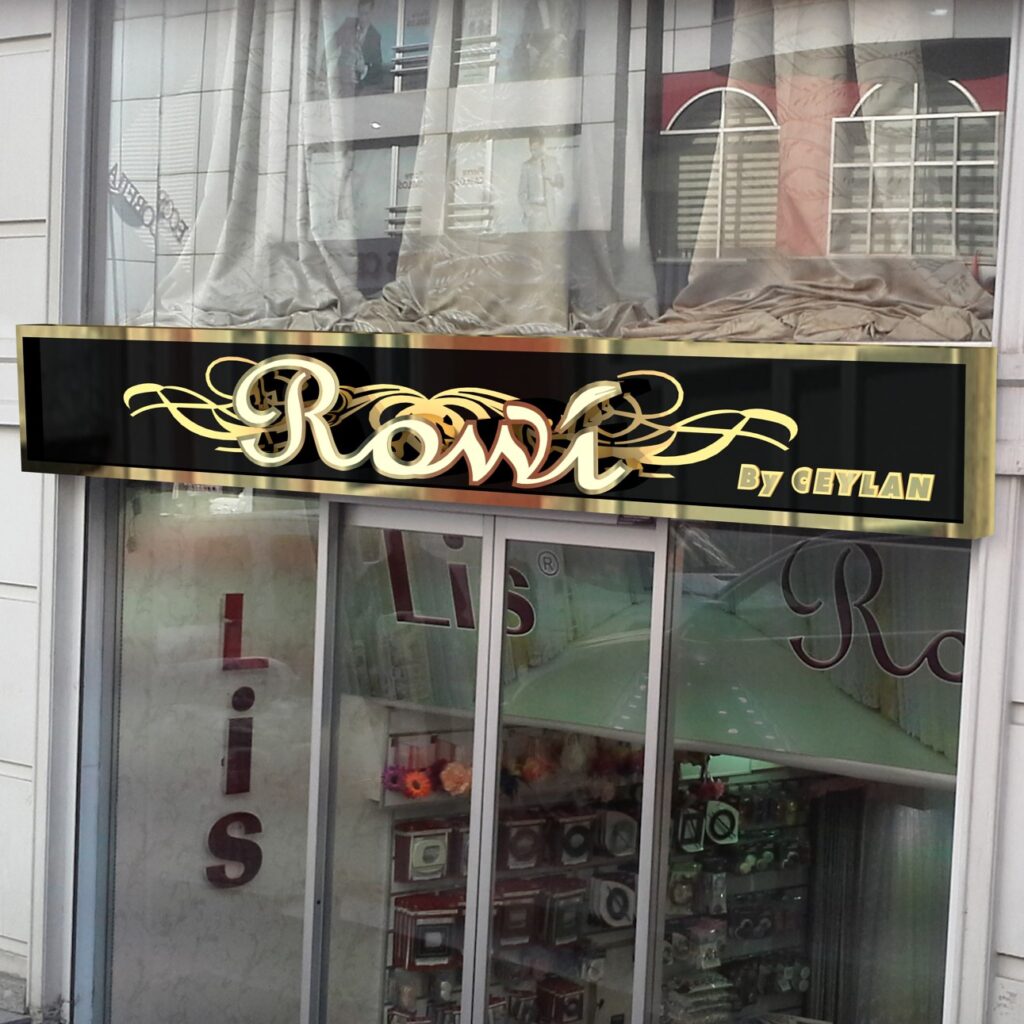 Rowi altin paslanmaz kutu harf tabela modeli