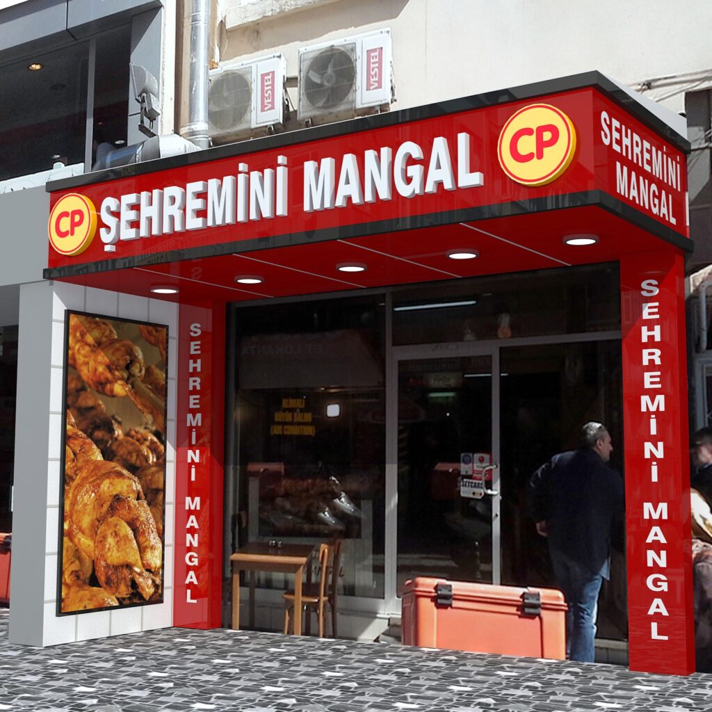 Sehremini mangal kompozit cephe kaplama isikli kutu harf tabela