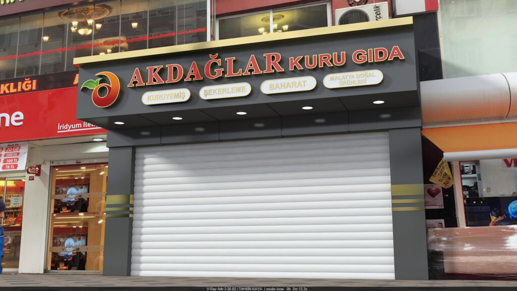Akdağlar Kuru Gıda Kompozit Cephe & Işıklı Kutu Harf Tabela