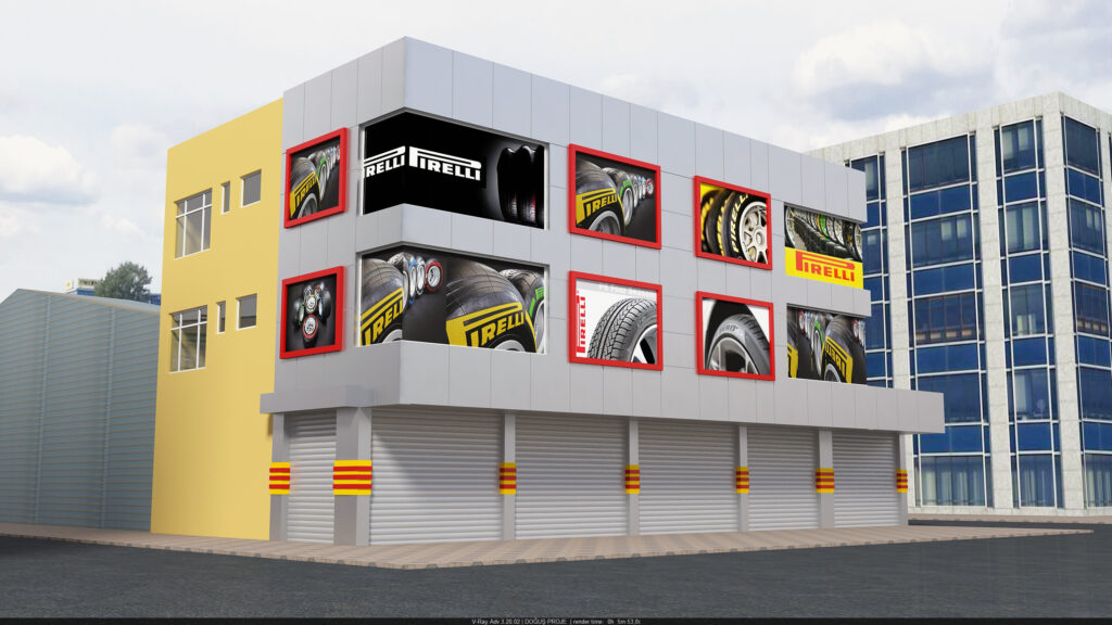 Silver kompozit panel üzerine Pirelli tabelası – Ayaz Otomotiv dış görünüm