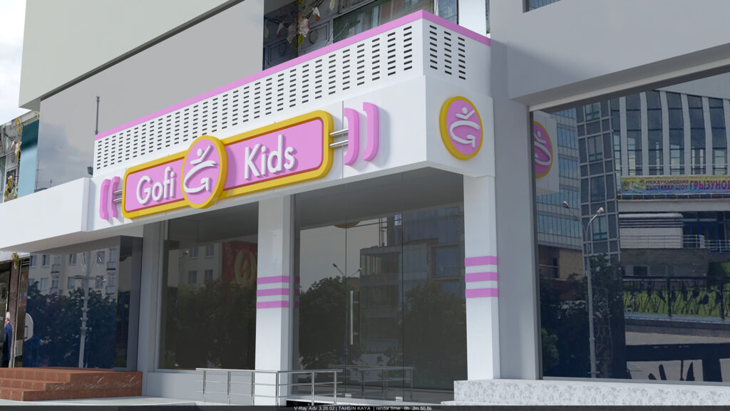 Fuşya ışıklı kutu harf tabela – Gofi Kids Laleli