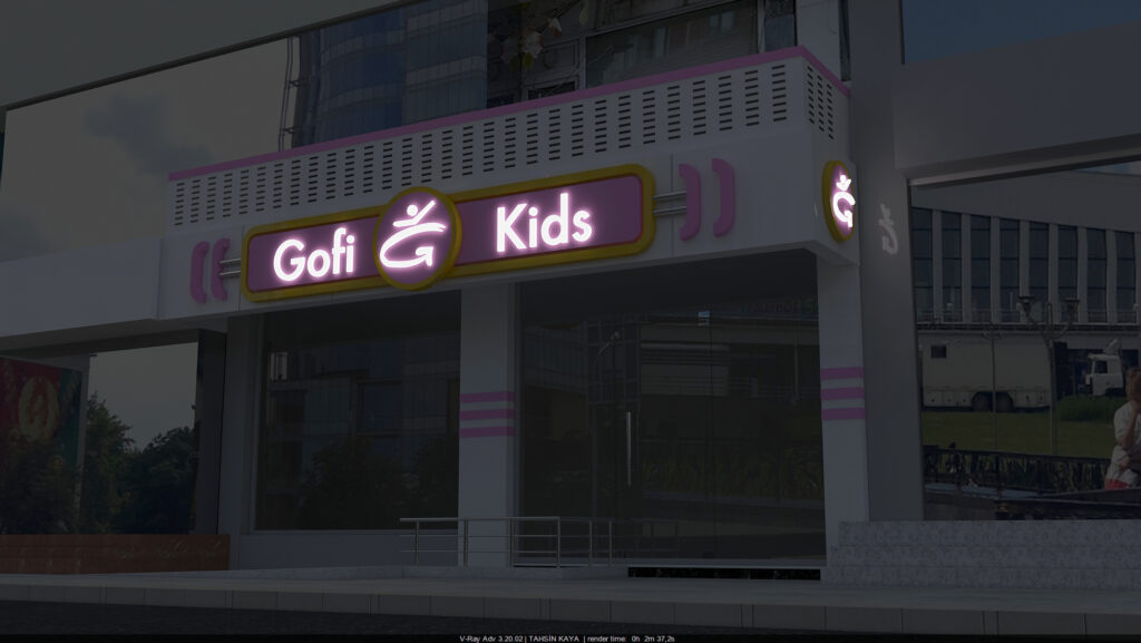 Beyaz kompozit kaplama cephe ve dekoratif pleksi çıtalar – Gofi Kids