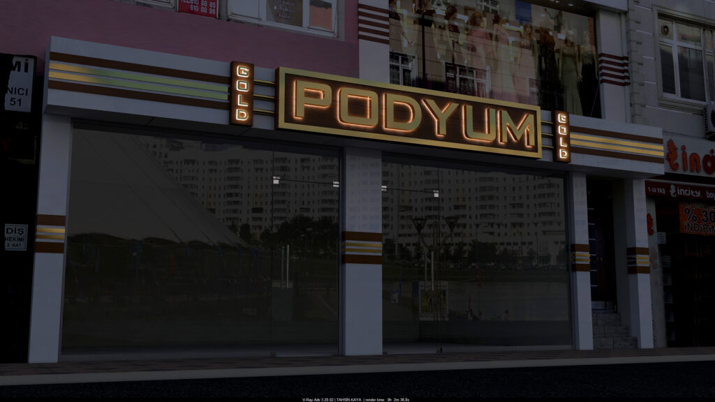 Altın paslanmaz kutu harflerin yakından görünümü