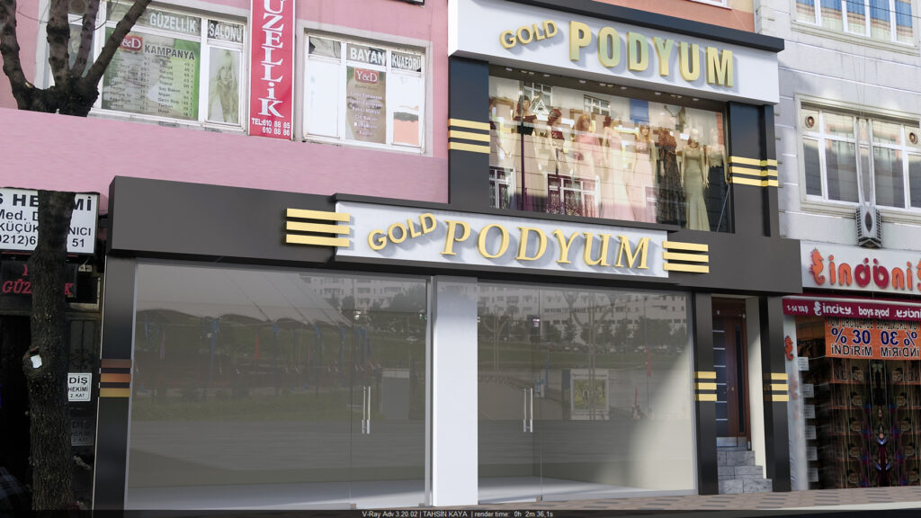 Esenler Podyum Giyim mağaza dış cephe görünümü