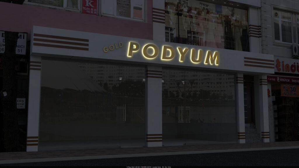 Esenler Gold Podyum Giyim tabela ve kompozit cephe uygulaması