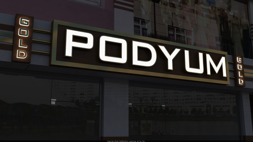 Esenler mağaza cephesinde prestijli kutu harf uygulaması