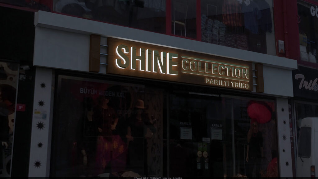 Parıltı Triko Shine Collection Bayrampaşa mağazası dış cephe tabelası