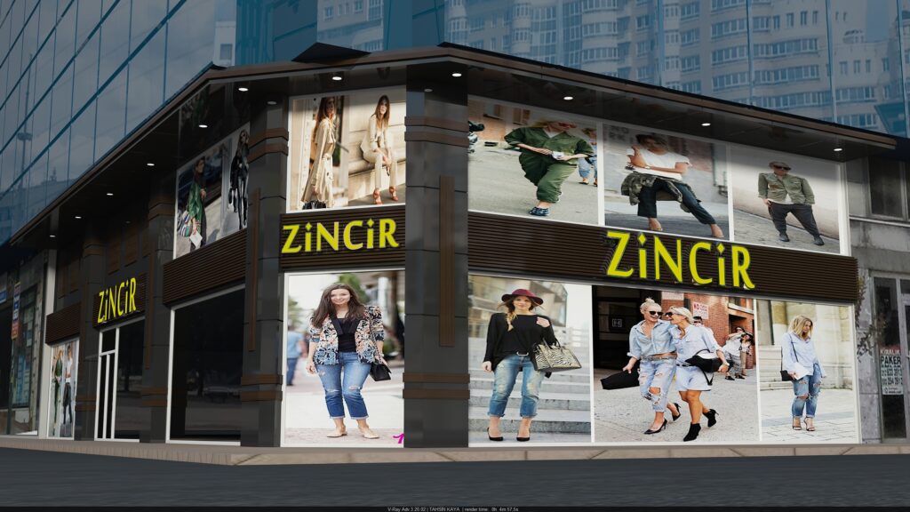 Kırmızı LED ışıklı kutu harf tabela – Zincir Giyim Batman