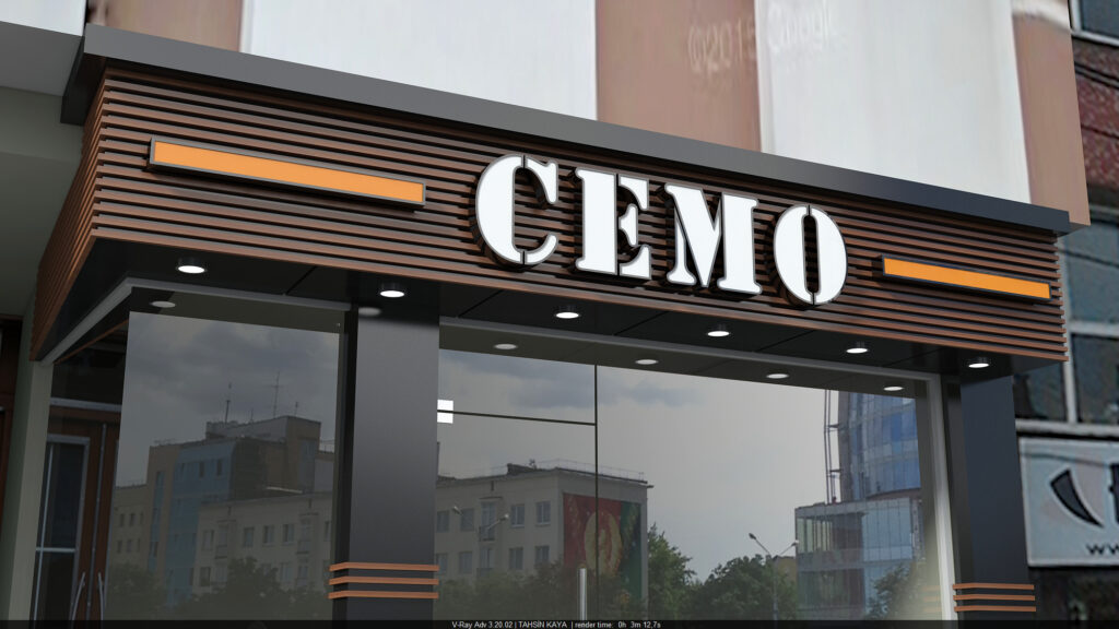 Paslanmaz fileli beyaz pleksi ışıklı kutu harf tabela – Cemo Giyim
