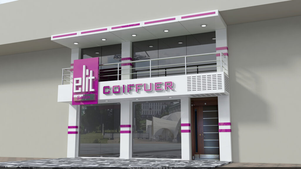 Elit Kuaför Zeytinburnu Beyaz Kompozit Cephe ve Fuşya Işıklı Kutu Harf Tabela Uygulaması