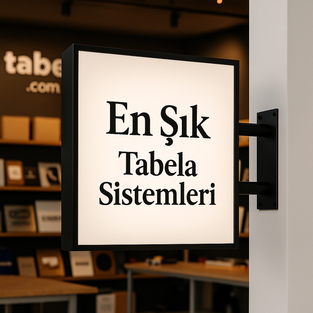 Kare Model Askili Cift Yonlu Isikli Tabela