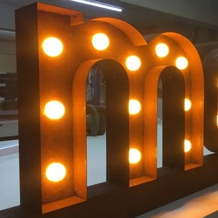 Retro kutu harf eskitme ampullu